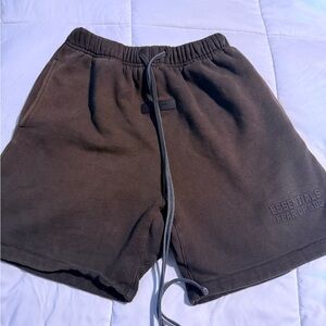 Fear of God Essentials brown sweat shorts